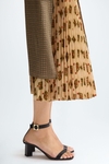 Geometric print twill asymmetric skirt