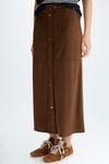 Faux-suede straight-fit midi skirt