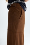 Faux-suede straight-fit midi skirt