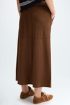 Faux-suede straight-fit midi skirt