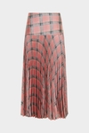 Chequered print twill pleated skirt