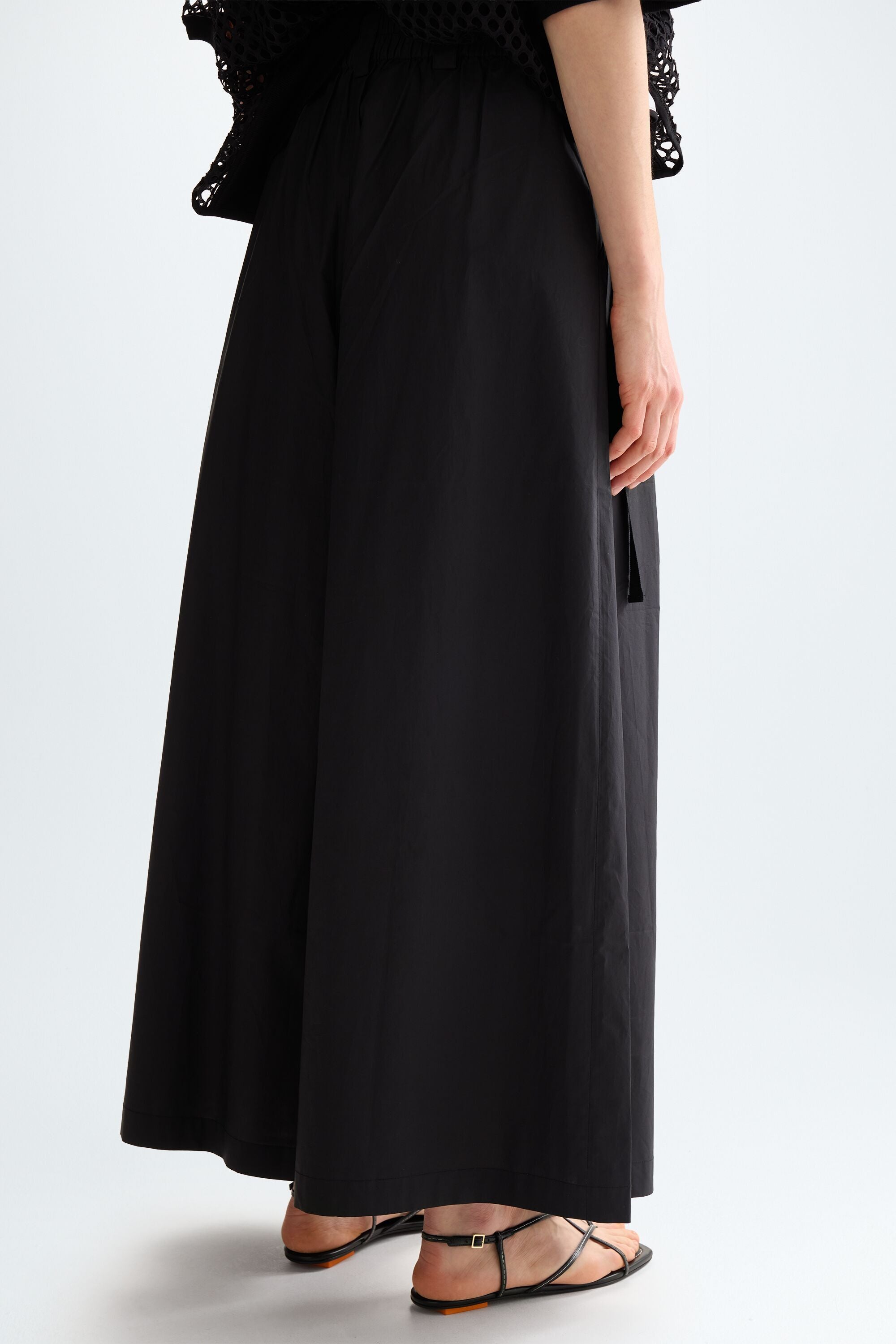 Cotton poplin culottes black - Purificacion Garcia United States