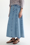Denim A-line midi skirt
