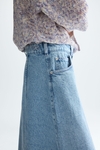 Denim A-line midi skirt