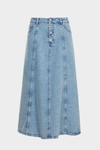 Denim A-line midi skirt