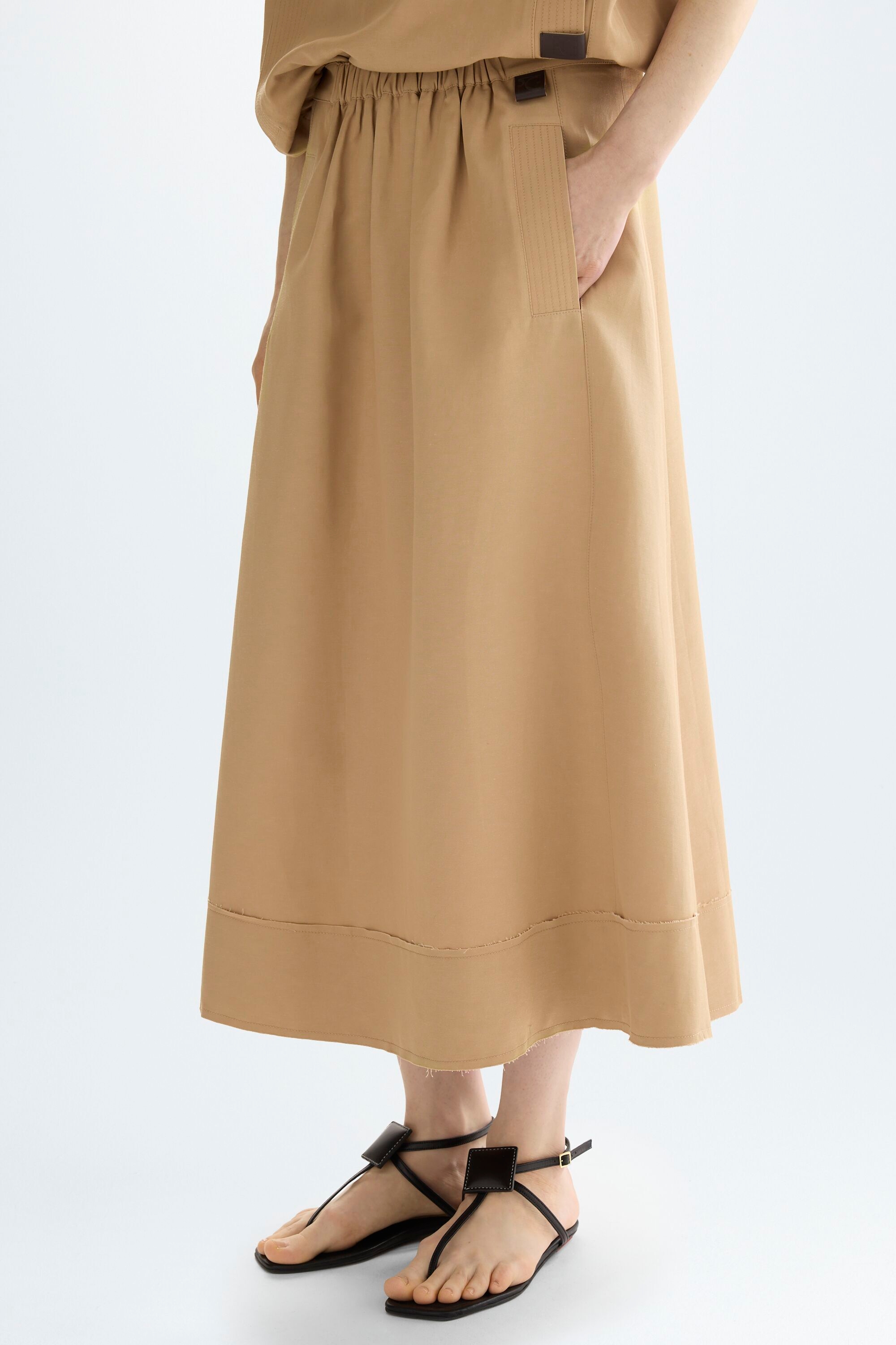 Linen A-line skirt