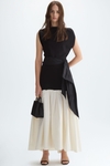 Stretch-knit taffeta multi-position skirt