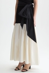 Stretch-knit taffeta multi-position skirt