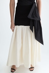 Stretch-knit taffeta multi-position skirt