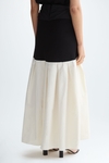 Stretch-knit taffeta multi-position skirt