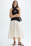 Stretch-knit taffeta multi-position skirt