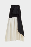 Stretch-knit taffeta multi-position skirt