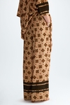 Print velvet straight-leg pyjama-style trousers
