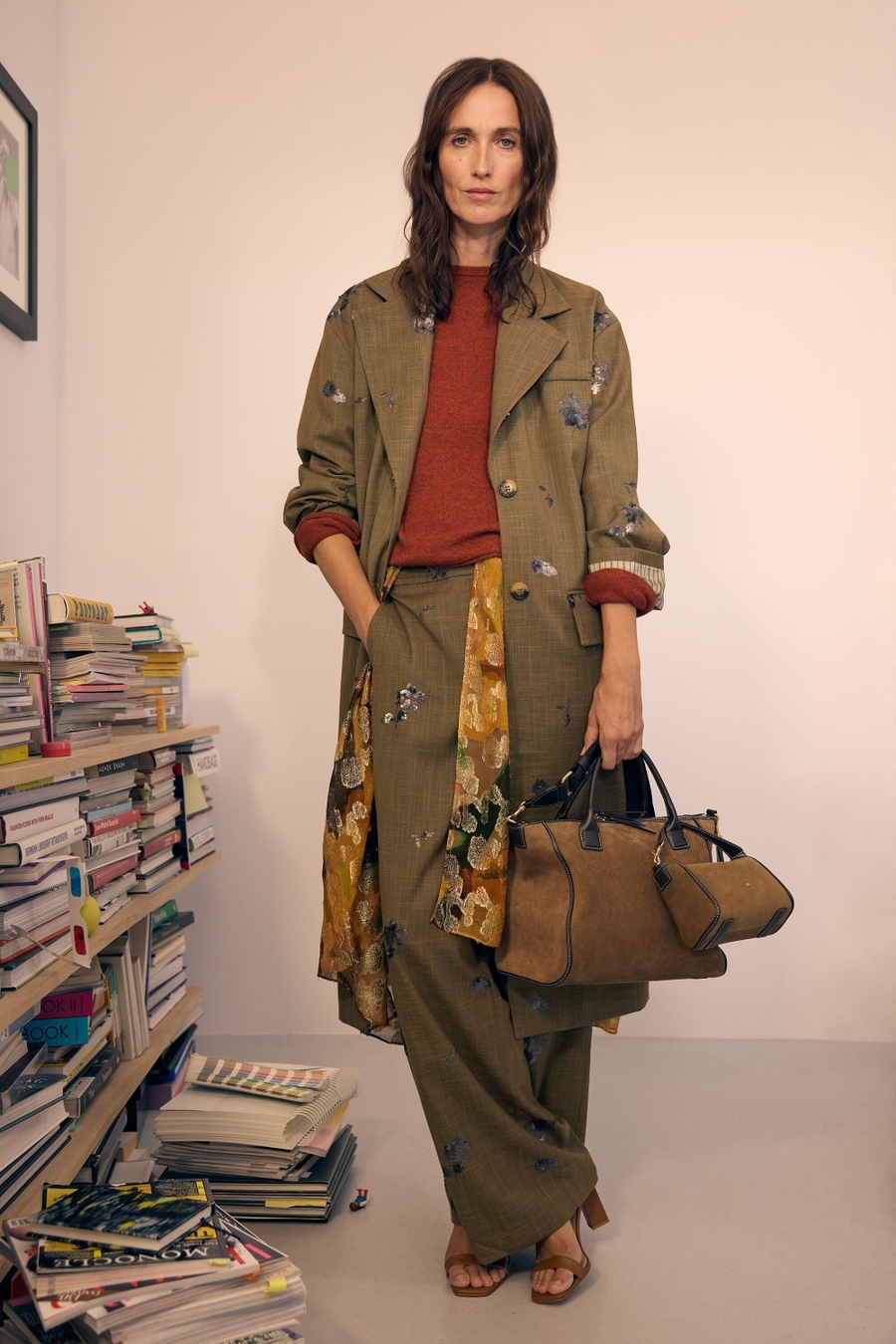 SEQUINNED COOL WOOL EFFECT PYJAMA-STYLE TROUSERS