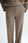 Double-faced slim-leg trousers