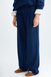 Fleece straight-leg pyjama-style trousers