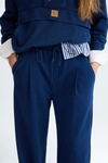 Fleece straight-leg pyjama-style trousers