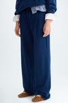 Fleece straight-leg pyjama-style trousers