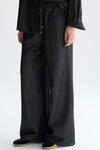 Denim-effect tencel straight-leg pyjama-style trousers