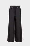 Denim-effect tencel straight-leg pyjama-style trousers