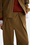 Cotton twill barrel trousers