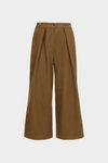 Cotton twill barrel trousers