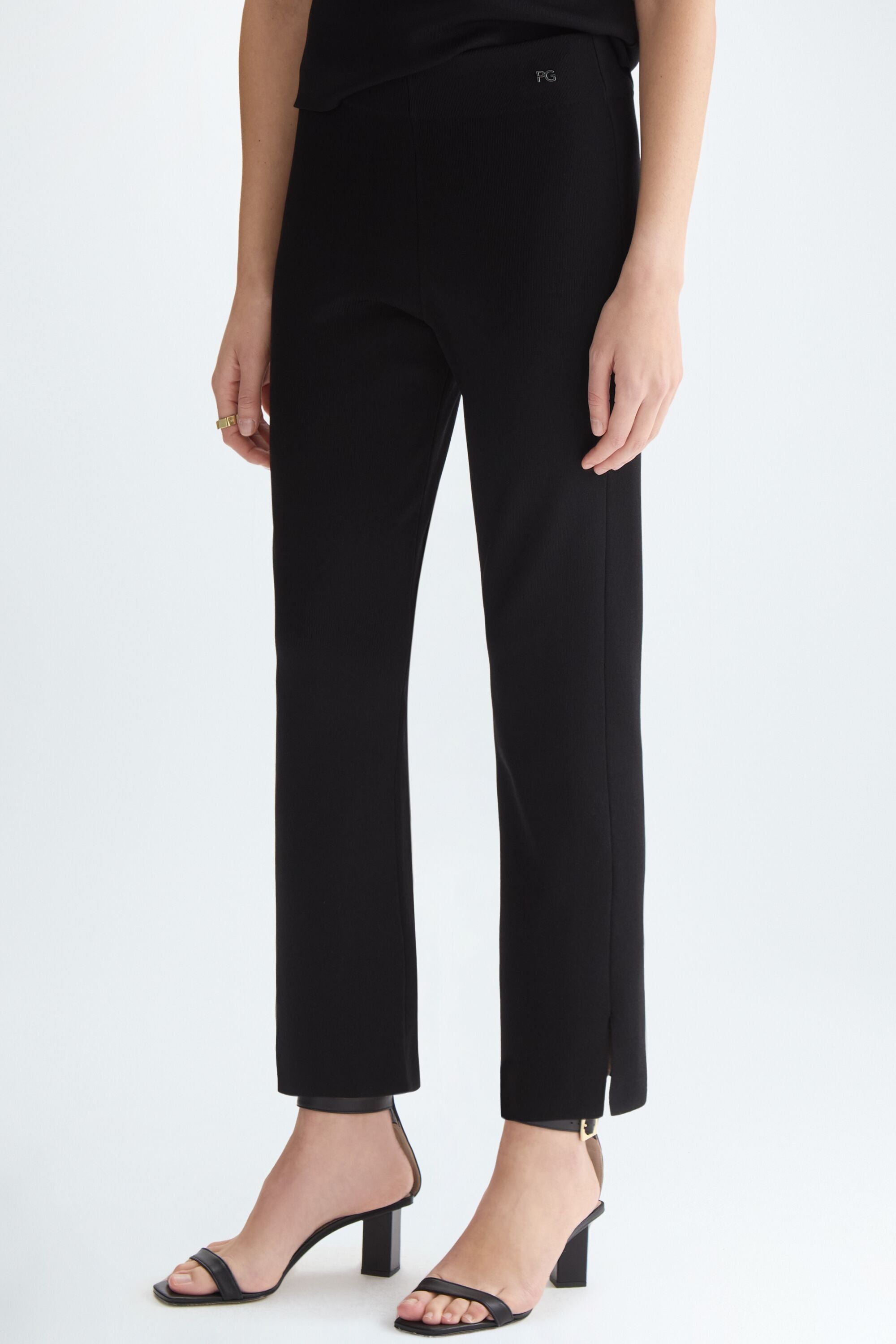 Stretch-knit slim-leg trousers black - Purificacion Garcia Germany