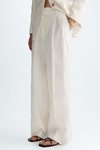 Linen wide-leg trousers