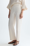 Pleat straight-leg trousers