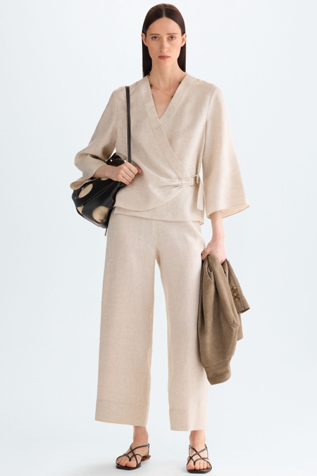 LINEN PYJAMA-STYLE TROUSERS