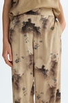 Embroidered jacquard wide-leg trousers