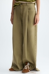 Cotton twill wide-leg trousers