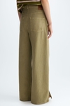 Cotton twill wide-leg trousers