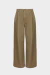 Cotton twill wide-leg trousers