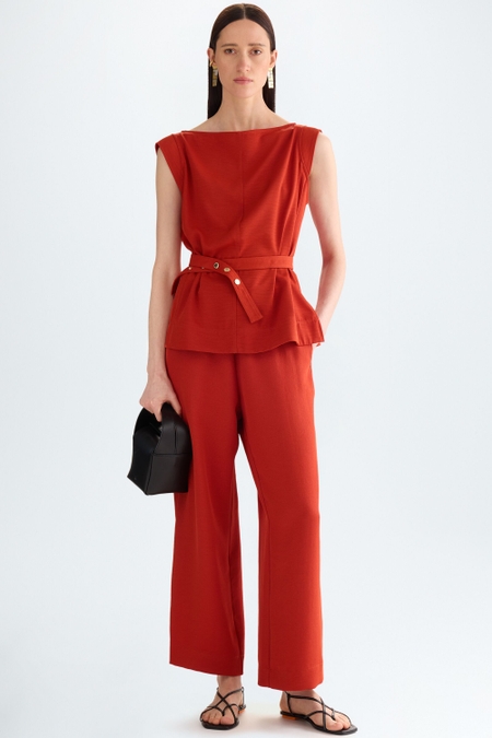 CREPÉ WIDE-LEG PYJAMA-STYLE TROUSERS