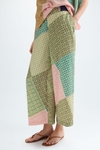 Cubes print twill pyjama-style trousers
