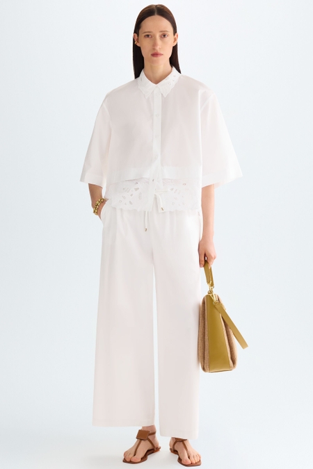 COTTON POPLIN PYJAMA-STYLE TROUSERS