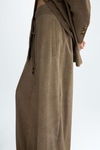 Linen wide-leg trousers