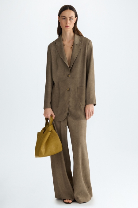 LINEN WIDE-LEG TROUSERS