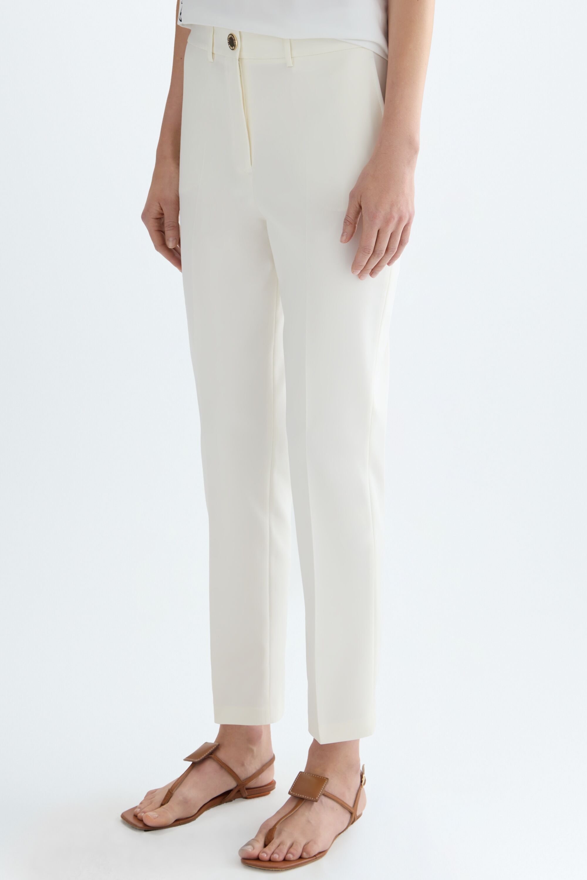 Satin slim-leg trousers