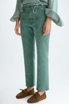 Cotton twill flared trousers