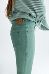 Cotton twill flared trousers