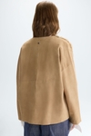 Lambskin suede fur reversible jacket