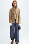 Lambskin suede fur reversible jacket