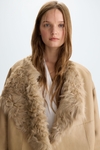 Lambskin suede fur reversible jacket