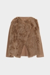 Lambskin suede fur jacket