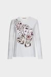 Sequinned print jersey t-shirt
