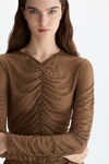 Print tulle fitted t-shirt