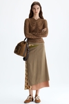 Print tulle fitted t-shirt