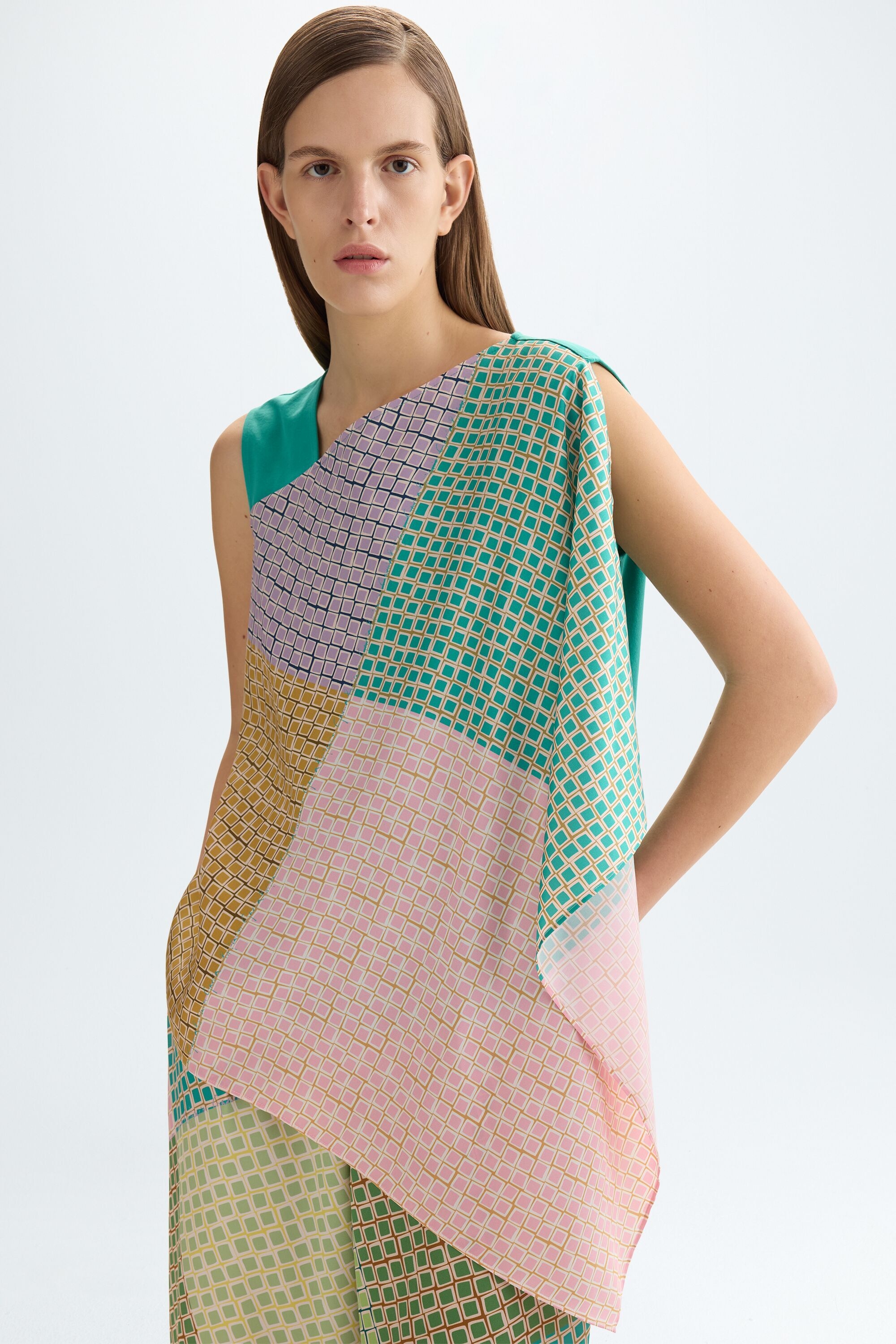 Jersey print twill oversize t-shirt